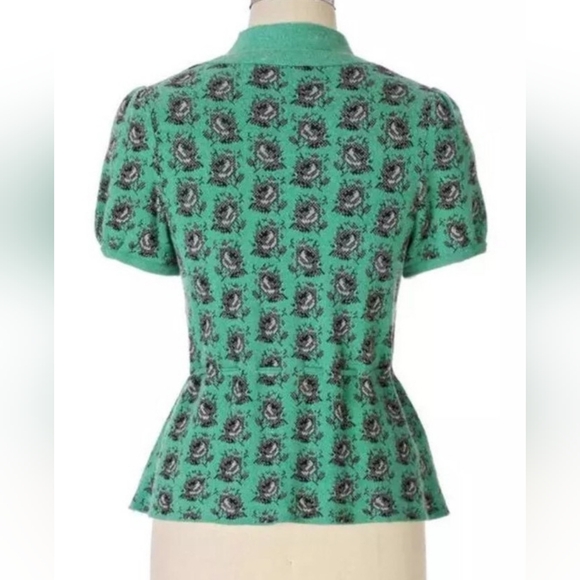 ANTHROPOLOGIE LEIFSDOTTIR Intarsia Rose Wool Blend Cardigan - Picture 3 of 3